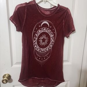 L.O.L. Vintage Burgundy Graphic Tee Size Small